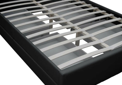 Lit double design noir avec led et rangements | Solen