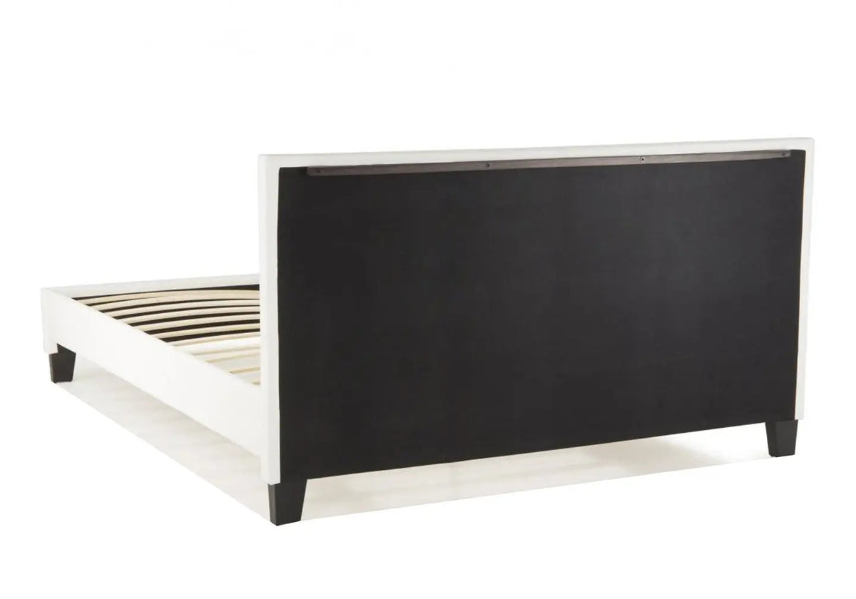 Lit double design moderne simili cuir blanc | Lido