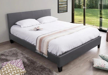 Lit double moderne et confortable simili gris | Lido