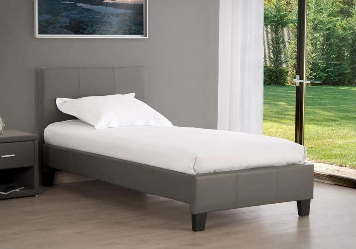 Lit double moderne et confortable simili gris | Lido