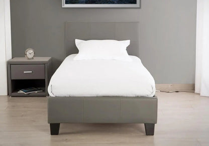 Lit double moderne et confortable simili gris | Lido