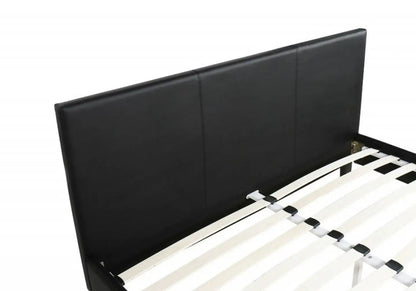 Lit double simili noir au design moderne | Lido