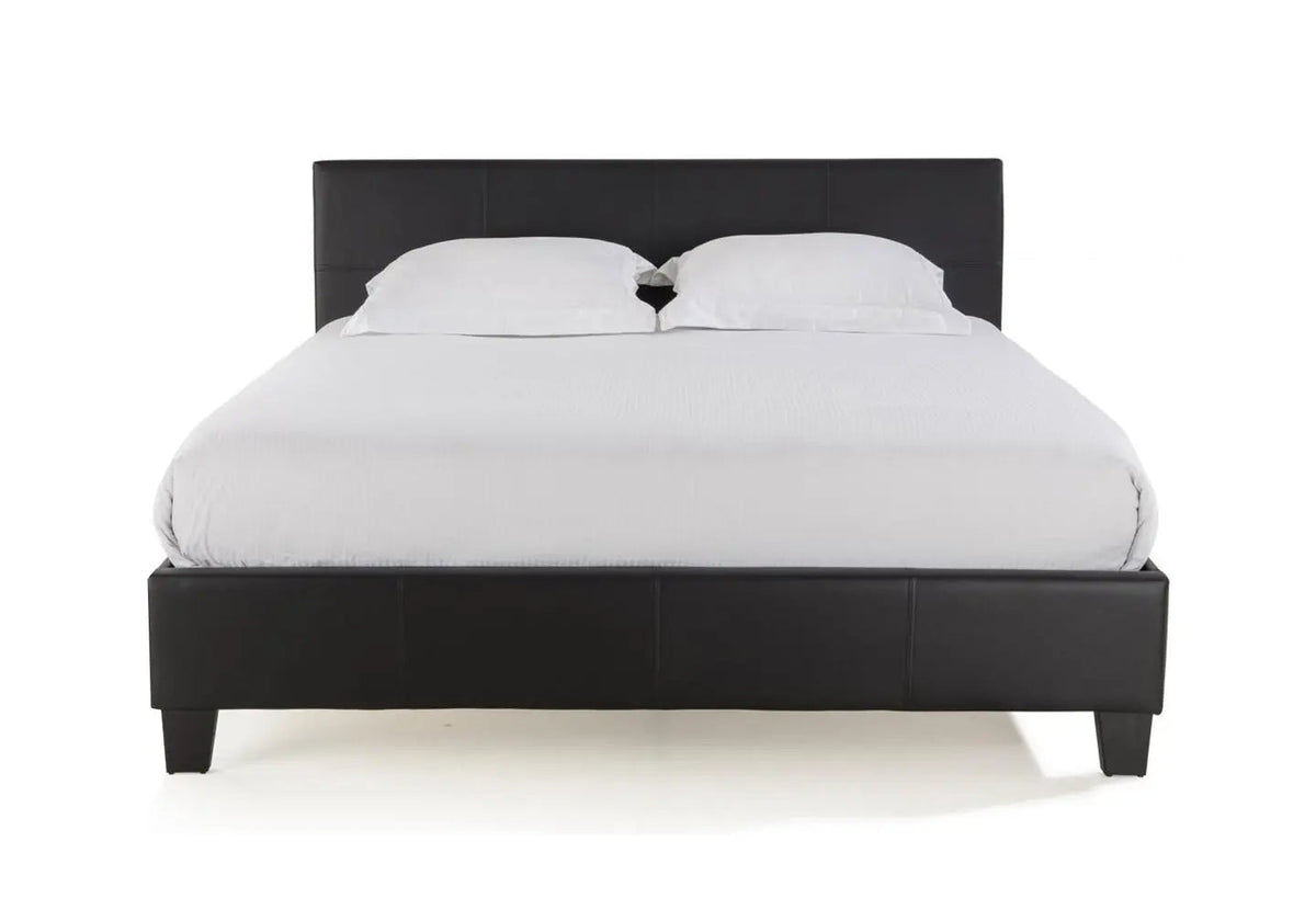 Lit double simili noir au design moderne | Lido