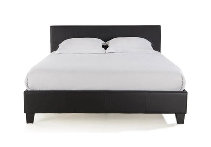 Lit double simili noir au design moderne | Lido