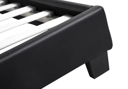 Lit double simili noir au design moderne | Lido