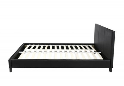 Lit double simili noir au design moderne | Lido