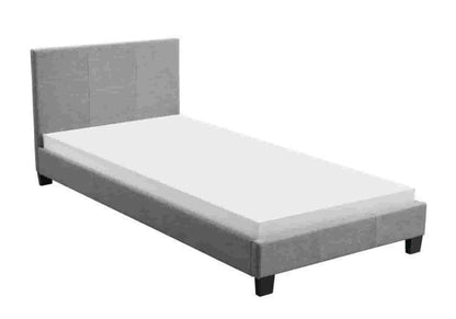 Lit double tissu gris moderne et confortable | Lido