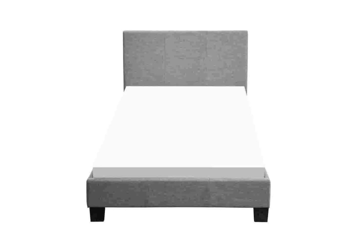 Lit double tissu gris moderne et confortable | Lido