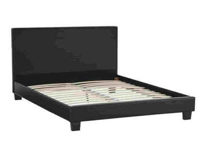 Lit double tissu noir moderne et confortable | Lido