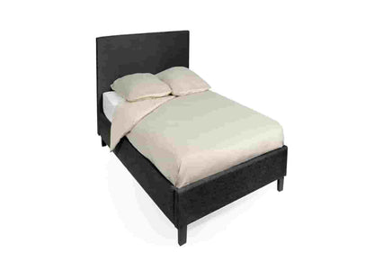 Lit double tissu noir moderne et confortable | Lido