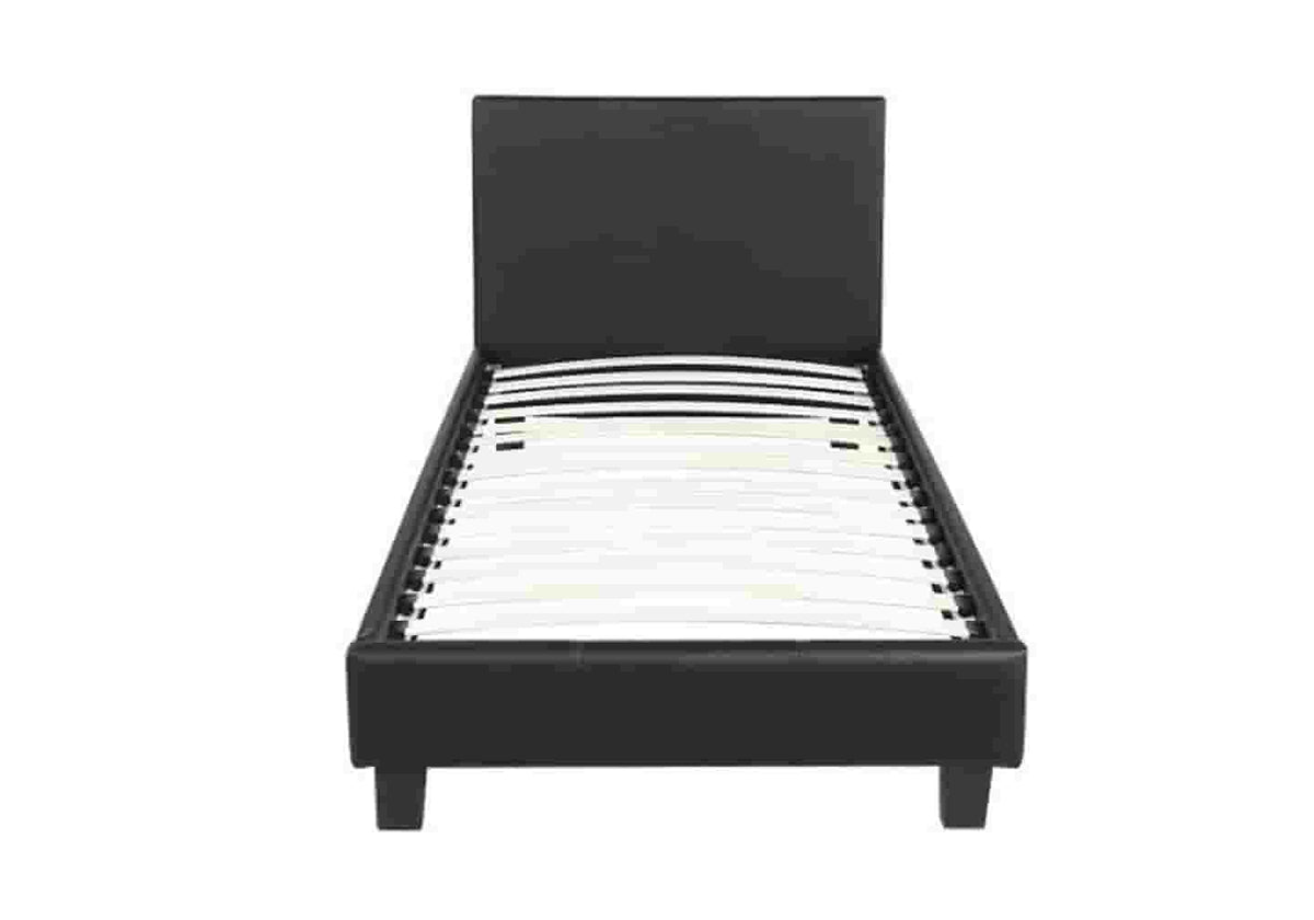 Lit double tissu noir moderne et confortable | Lido