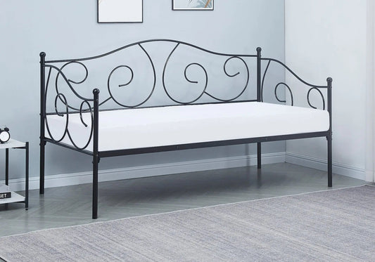 Lit simple en métal noir 90 cm pour chambre | Zelya