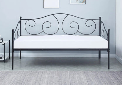 Lit simple en métal noir 90 cm pour chambre | Zelya