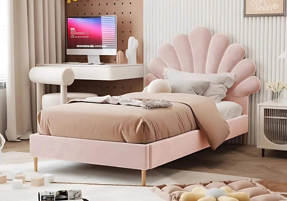 Lit enfant coquillage rose pour chambre d'ado | Vexta