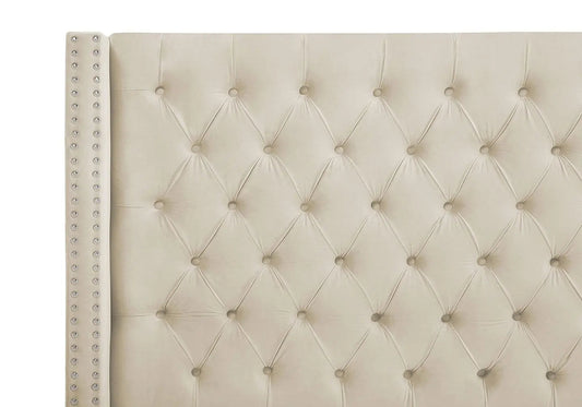 Lit double king size beige capitonné | Velar