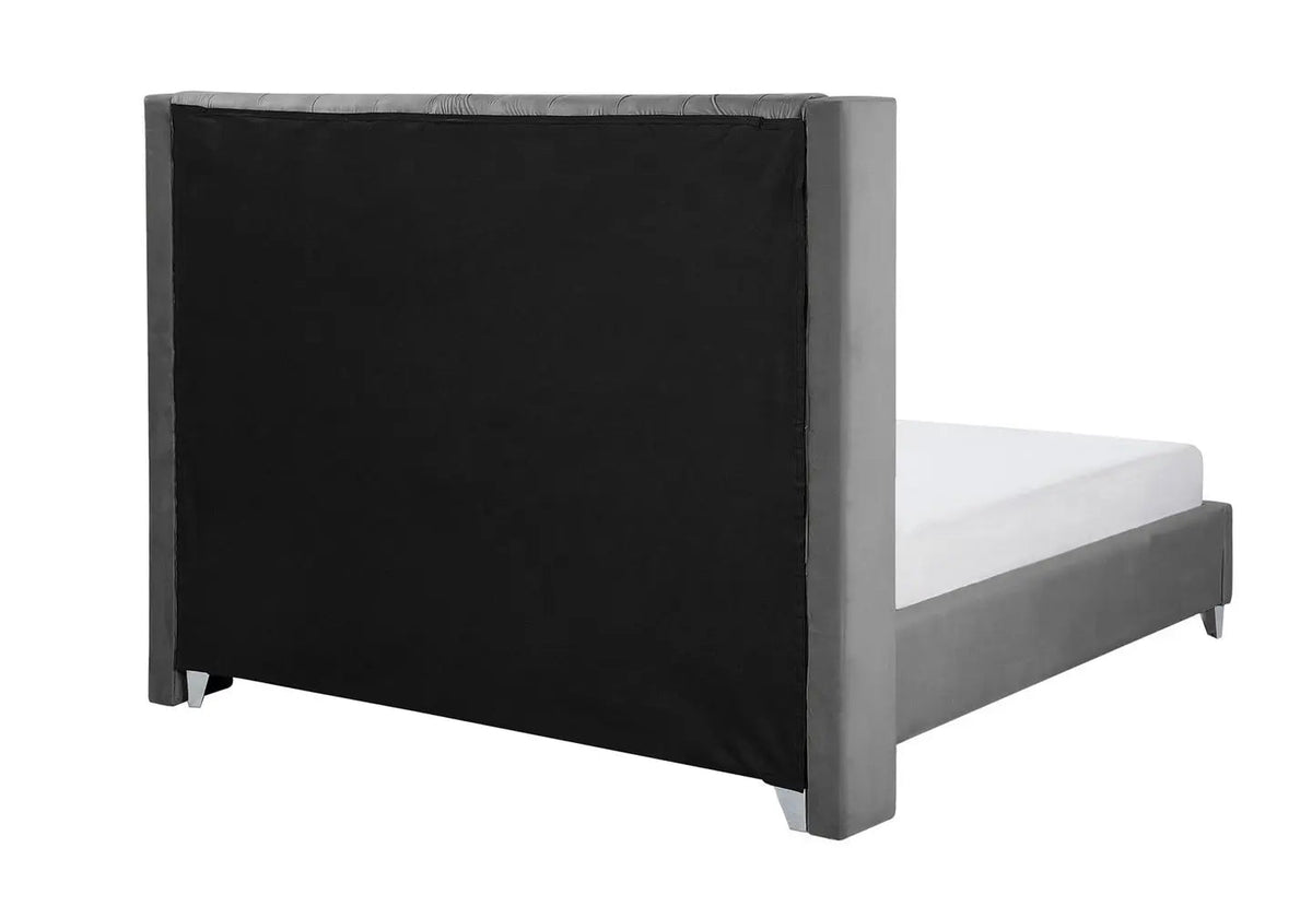 Lit king size 2 personnes gris capitonné | Velar