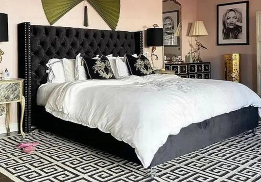 Lit double king size noir capitonné | Velar