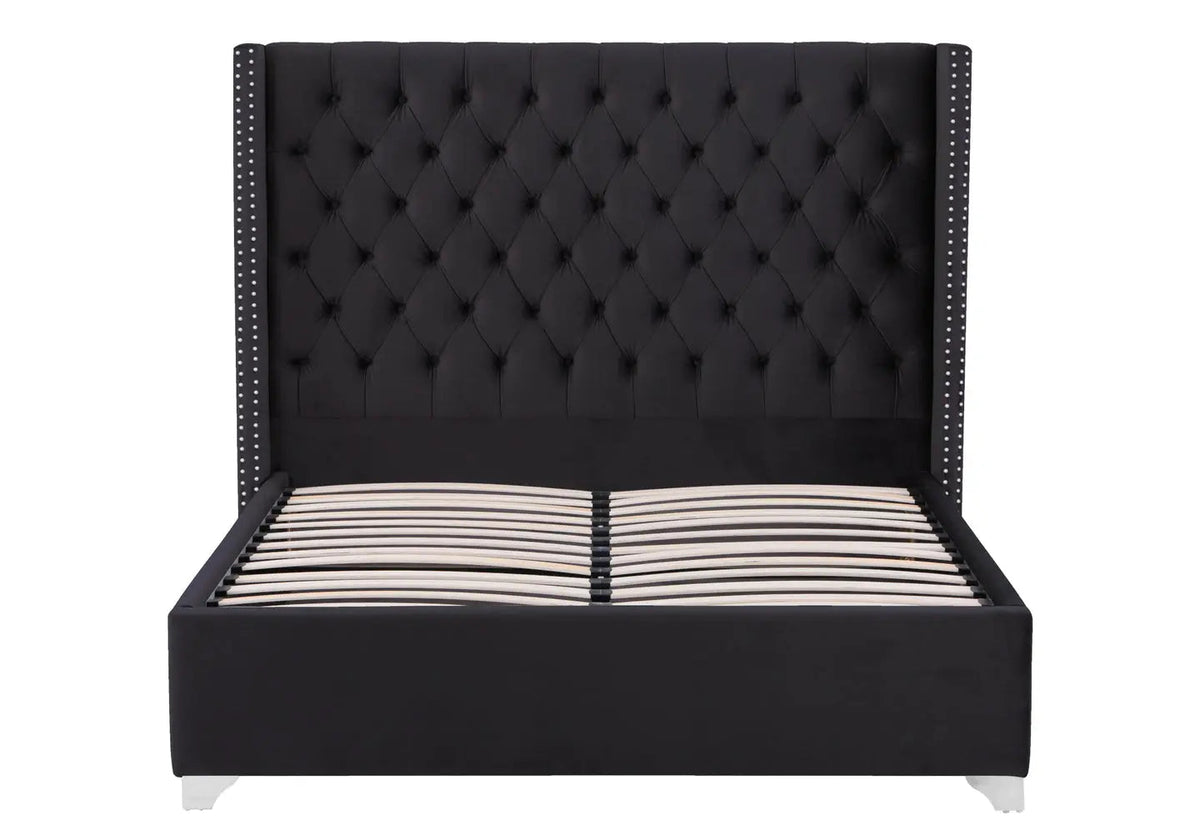 Lit double king size noir capitonné | Velar