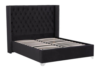Lit double king size velours capitonné nude | Velar