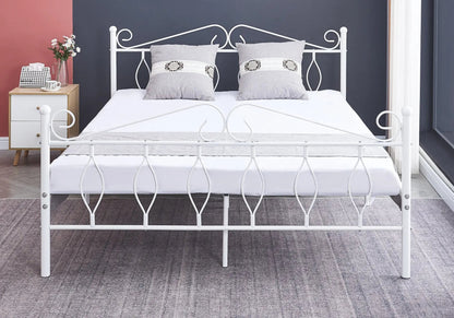 Lit en métal blanc moderne en 90, 140 et 160 cm | Kaelo