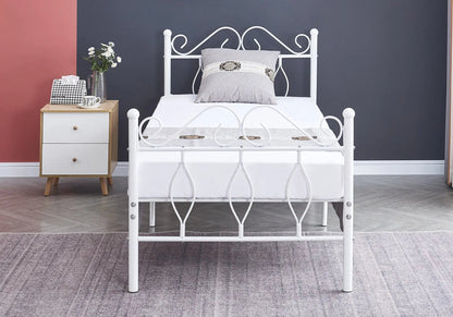 Lit en métal blanc moderne en 90, 140 et 160 cm | Kaelo
