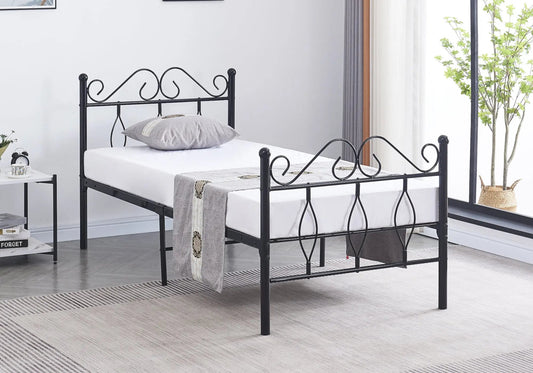 Lit en métal noir robuste pour chambre moderne | Kaelo