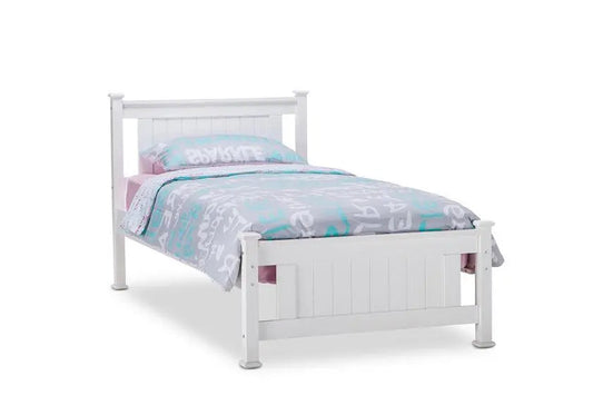 Lit simple bois blanc 90x190 cm pour chambre | Zeno