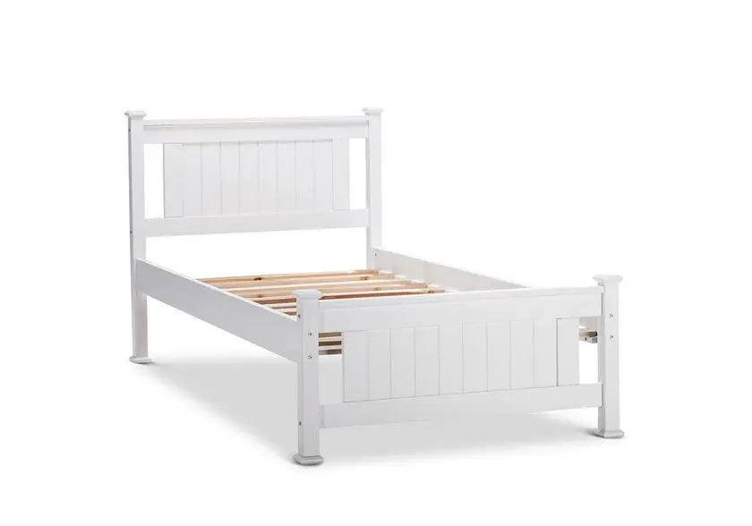 Lit simple bois blanc 90x190 cm pour chambre | Zeno