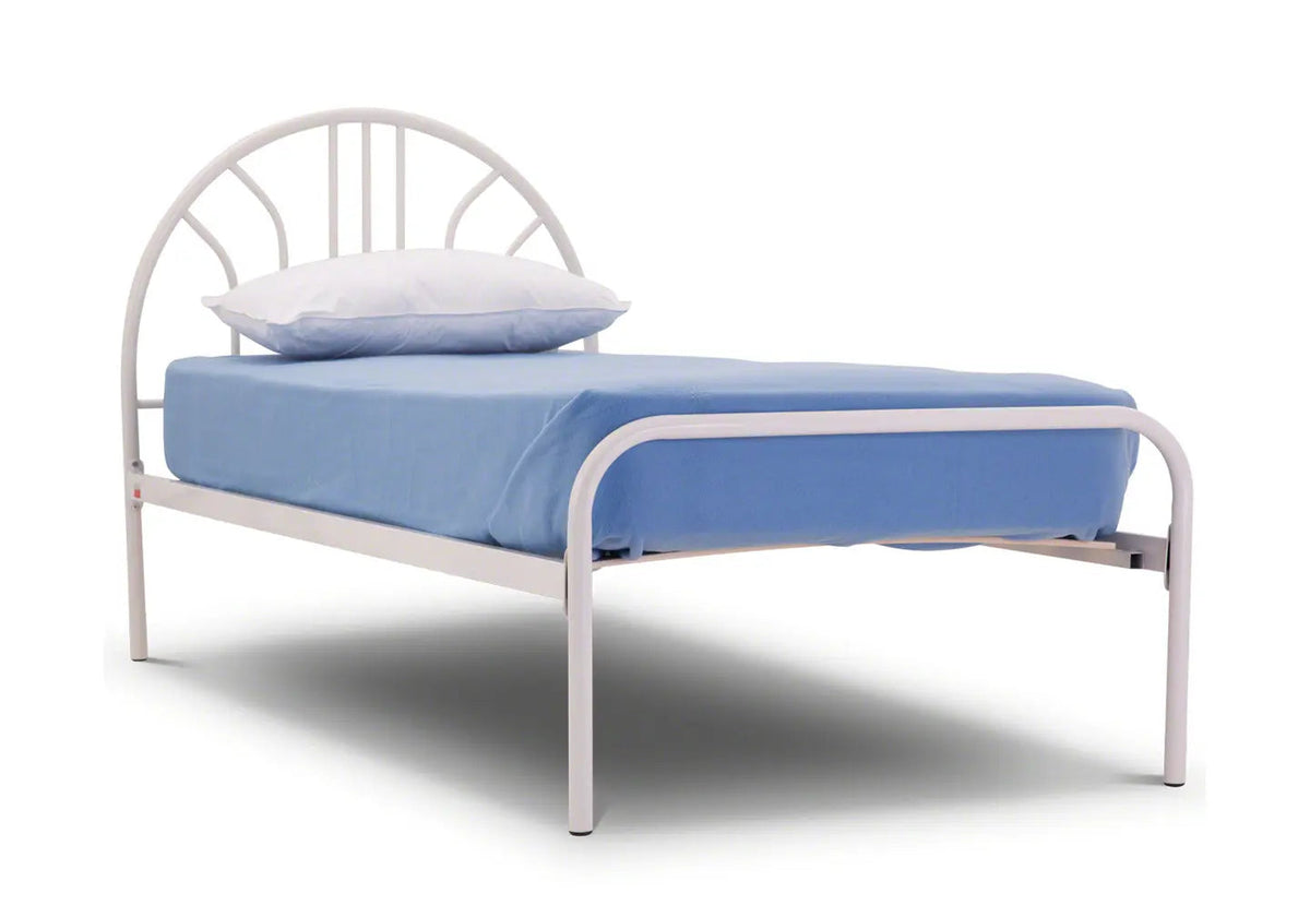 Lit simple 90x190 cm en métal blanc au design épuré | Valo