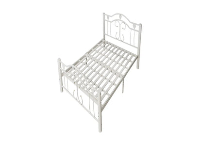 Lit simple en métal blanc pour chambre moderne | Ugo