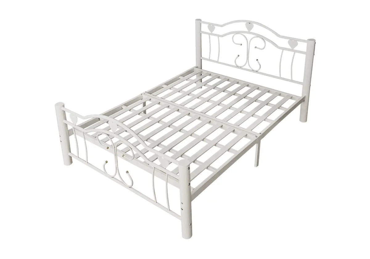 Lit simple en métal blanc pour chambre moderne | Ugo