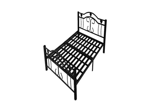 Lit simple en métal noir pour chambre moderne | Ugo