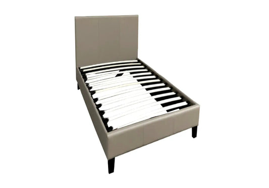 Lit simple moderne simili taupe 90x190 cm | Lido