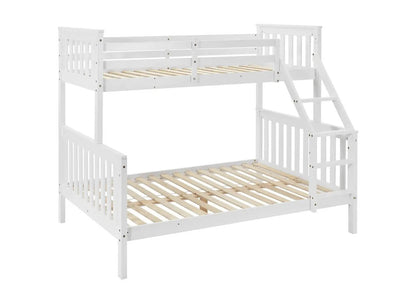 Lit superposé 2+1 places bois blanc pour enfant | Zeno