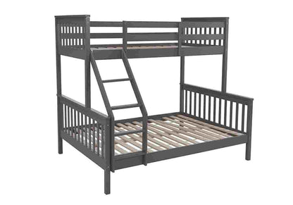 Lit superposé 3 places bois gris pour enfant | Zeno