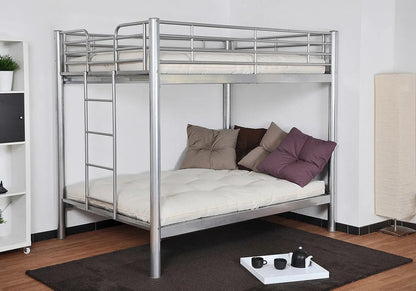 Lit superposé 2x140x190 cm métal gris industriel | Calix