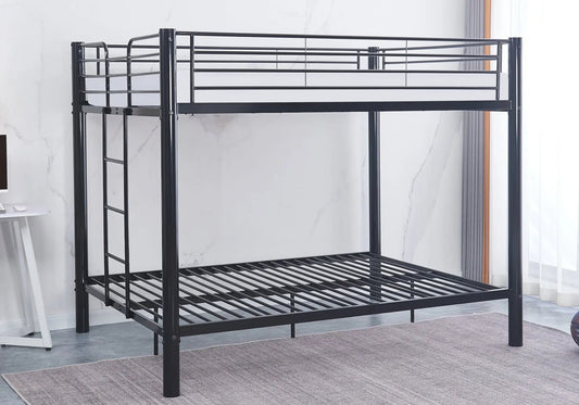 Lit superposé 2x140x190 cm noir style industriel | Calix
