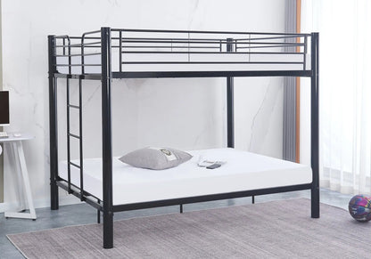 Lit superposé 2x140x190 cm noir style industriel | Calix