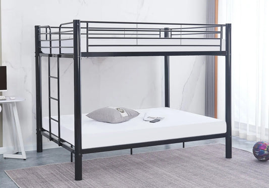 Lit superposé 2x140x190 cm noir style industriel | Calix