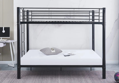 Lit superposé 2x140x190 cm noir style industriel | Calix