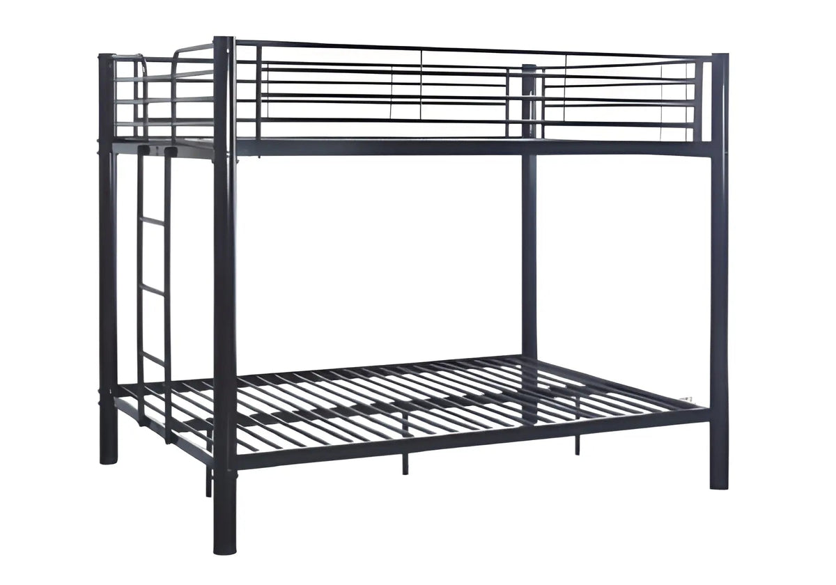 Lit superposé 2x140x190 cm noir style industriel | Calix