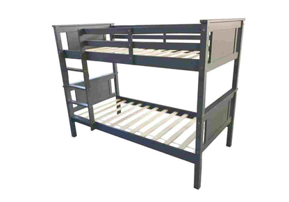 Lit superposé bois gris pour chambre d'enfant | Zeno