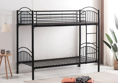Lit superposé en métal noir 90x190 cm pour enfant | Kael