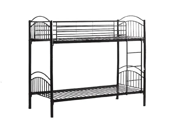 Lit superposé en métal noir 90x190 cm pour enfant | Kael
