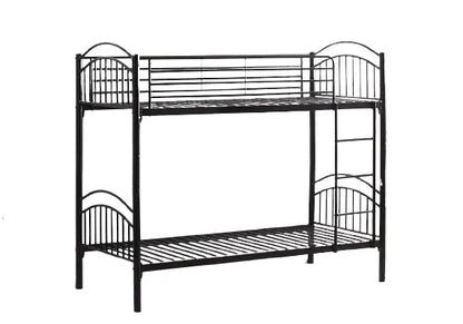 Lit superposé en métal noir 90x190 cm pour enfant | Kael