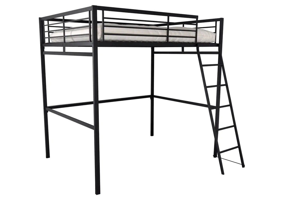 Lit mezzanine noir en métal pour enfant et ado | Zyro