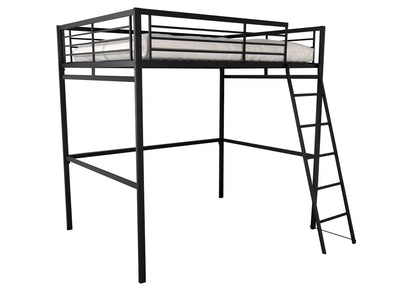 Lit mezzanine noir en métal pour enfant et ado | Zyro