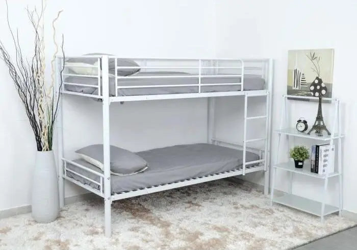 Lit superposé blanc en métal moderne et robuste | Vareo