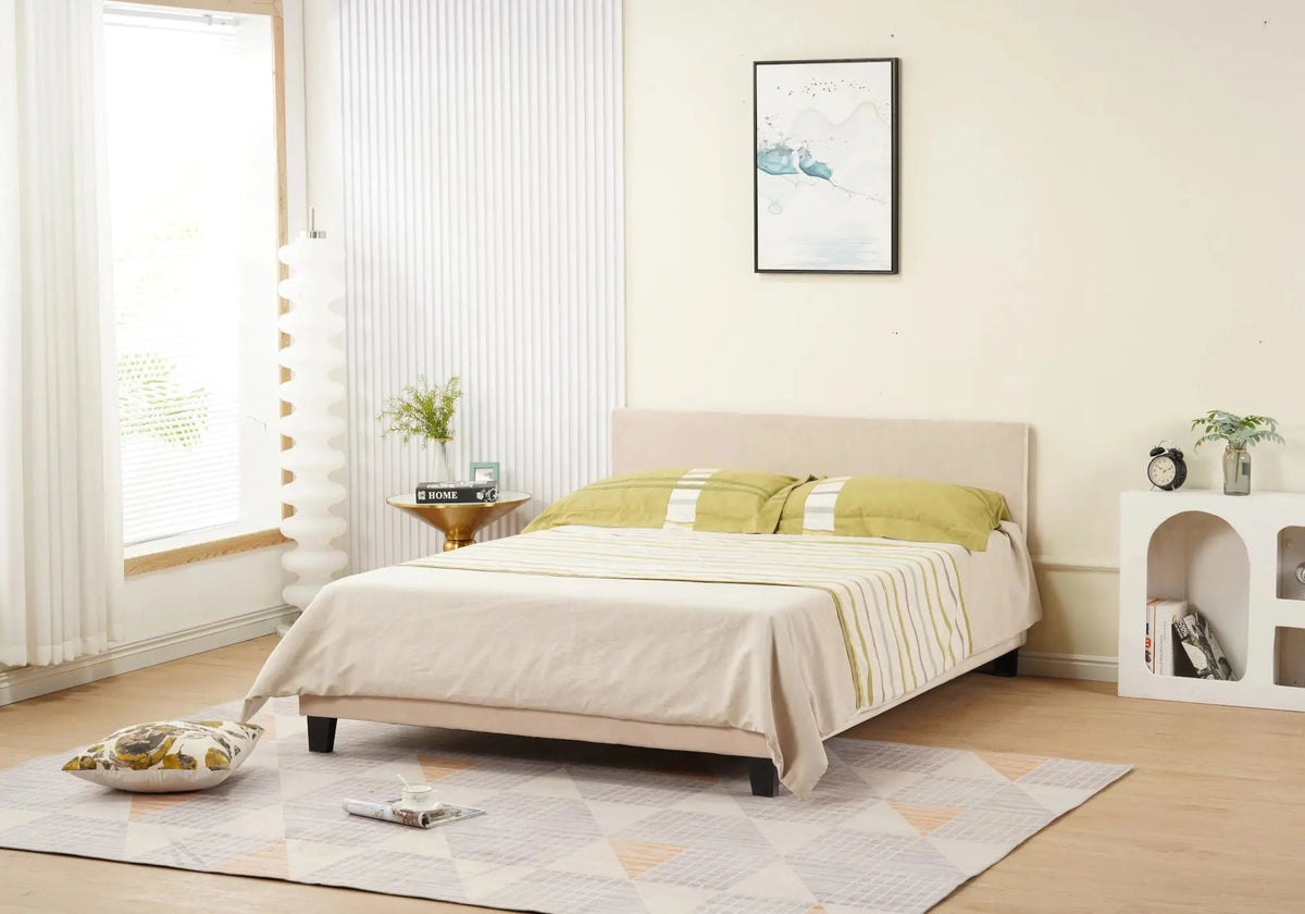 Lit en beige élégant et confortable | Kaelis
