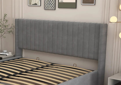 Lit coffre en gris moderne et pratique | Kiro